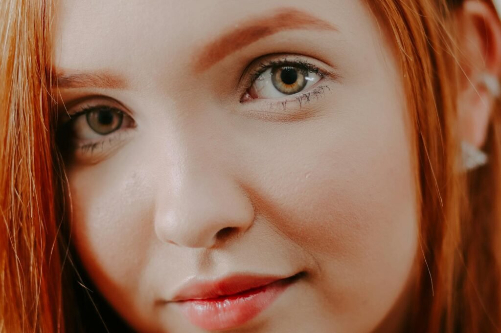 close up photo of woman s face